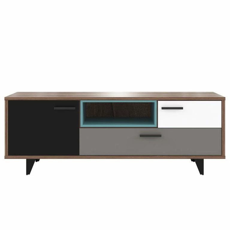 Loftscape Loftscape Meuble TV Ravan – Noir / Imitation Noyer