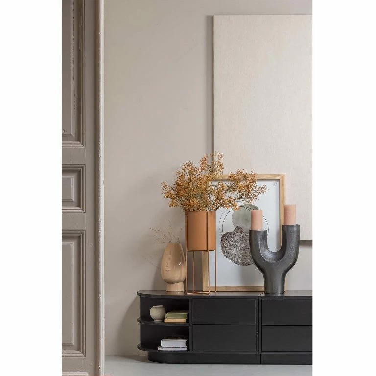 Loftscape Loftscape Meuble TV Rozzano – Pin Massif – Pin Noir – Tiroir à Droite