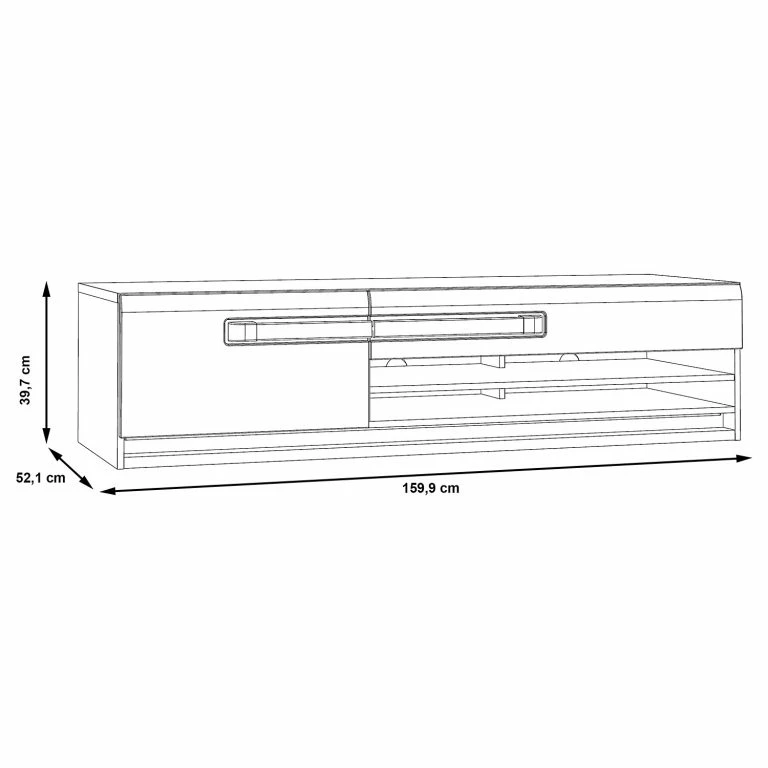 Loftscape Loftscape Meuble TV Toscana I – Éclairage Inclus – Imitation Chêne De Sonoma