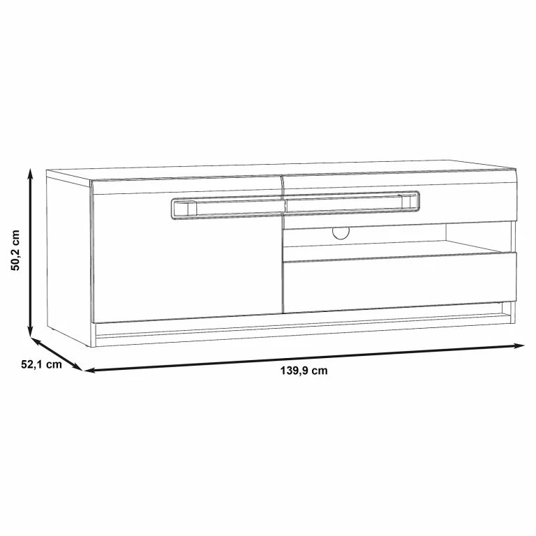 Loftscape Loftscape Meuble TV Toscana II – Éclairage Inclus – Imitation Chêne De Sonoma