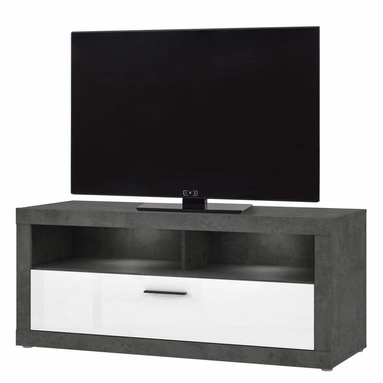 loftscape Loftscape Meuble TV Vetras I – Blanc brillant / Imitation béton