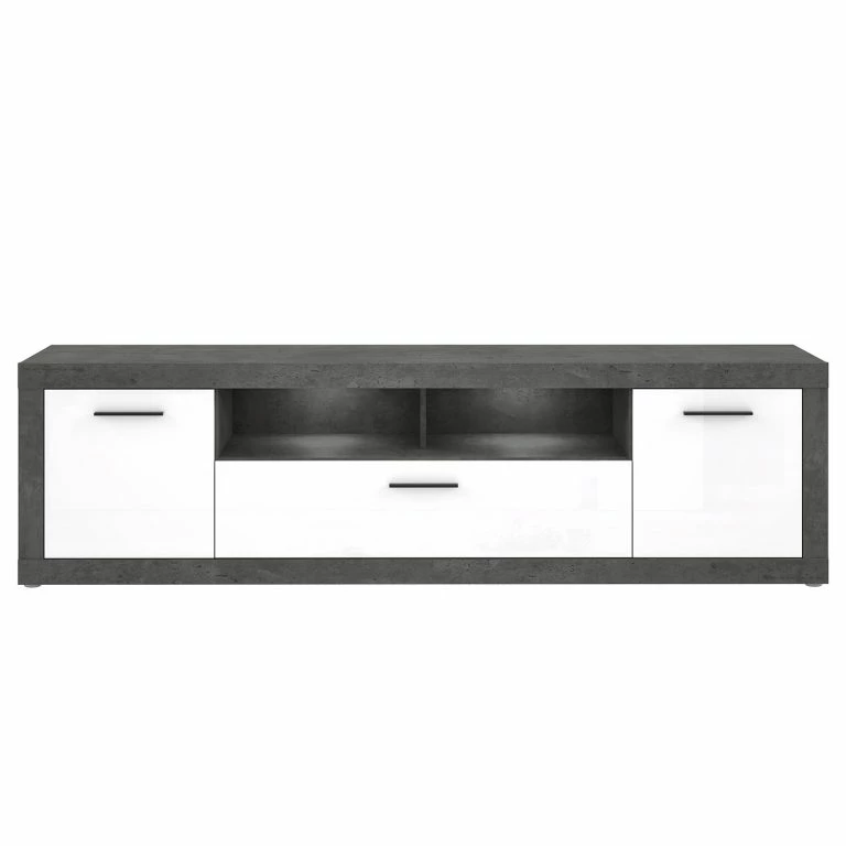 Loftscape Loftscape Meuble TV Vetras II – Blanc Brillant / Imitation Béton