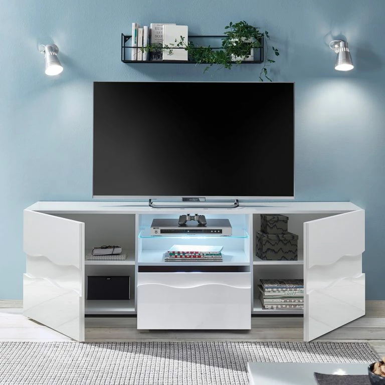 Loftscape Loftscape Meuble TV Wellston II – Blanc Brillant