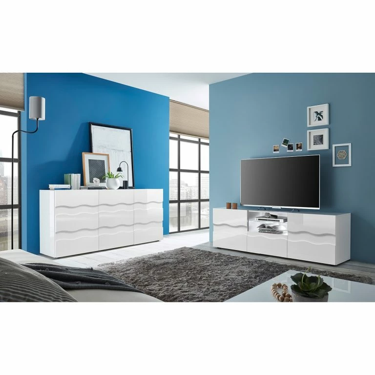 Loftscape Loftscape Meuble TV Wellston II – Blanc Brillant