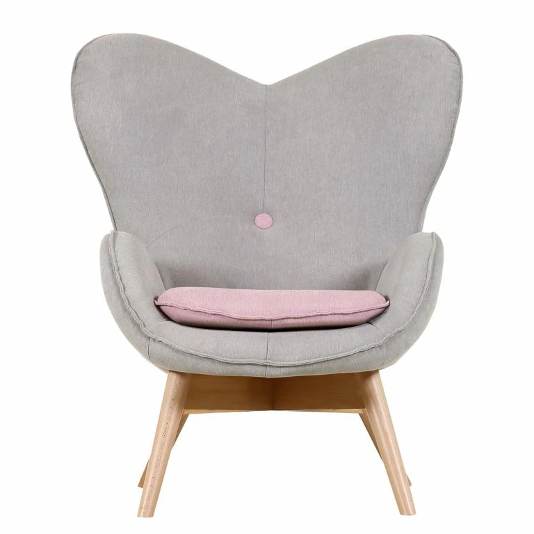 Loftscape Mørteens Fauteuil Ameson – Tissu – Gris / Rose