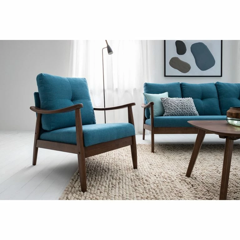 Loftscape Mørteens Fauteuil Benson I – Tissu – Bleu