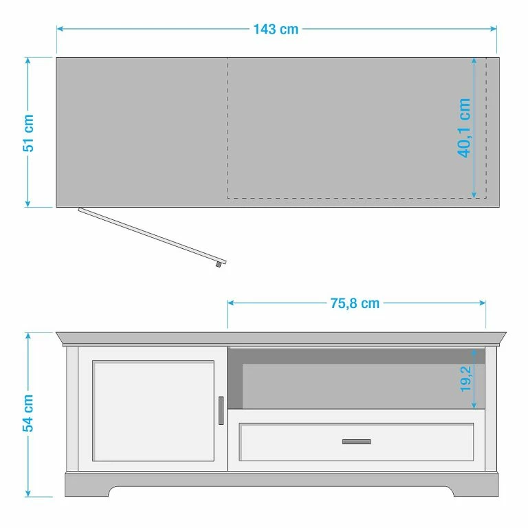 Loftscape Ridgevalley Meuble TV Jasmund I – Graphite