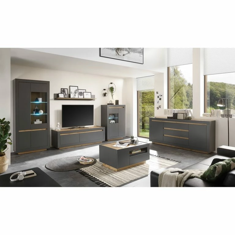 Loftscape Loftscape Table Basse Accra – Anthracite / Imitation Chêne