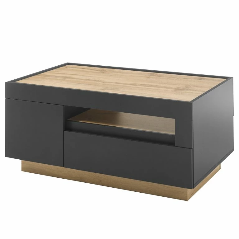 loftscape Loftscape Table basse Accra – Anthracite / Imitation chêne