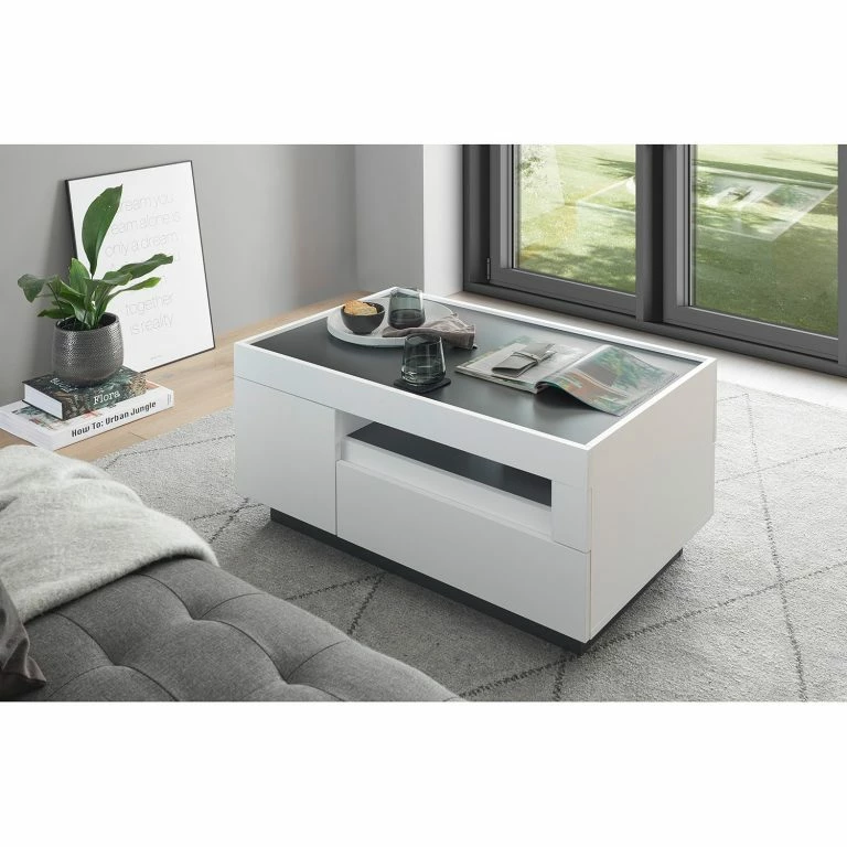 Loftscape Loftscape Table Basse Accra – Blanc / Anthracite