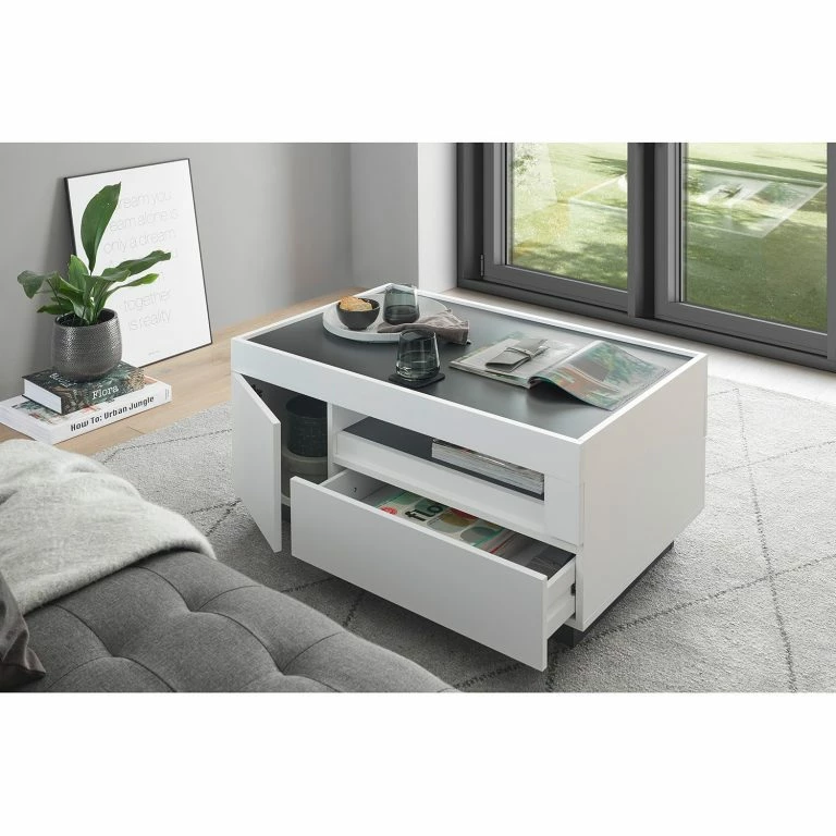Loftscape Loftscape Table Basse Accra – Blanc / Anthracite