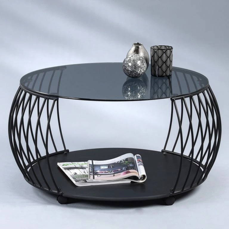 Loftscape Loftscape Table Basse Bolazec II – Verre / Métal – Noir