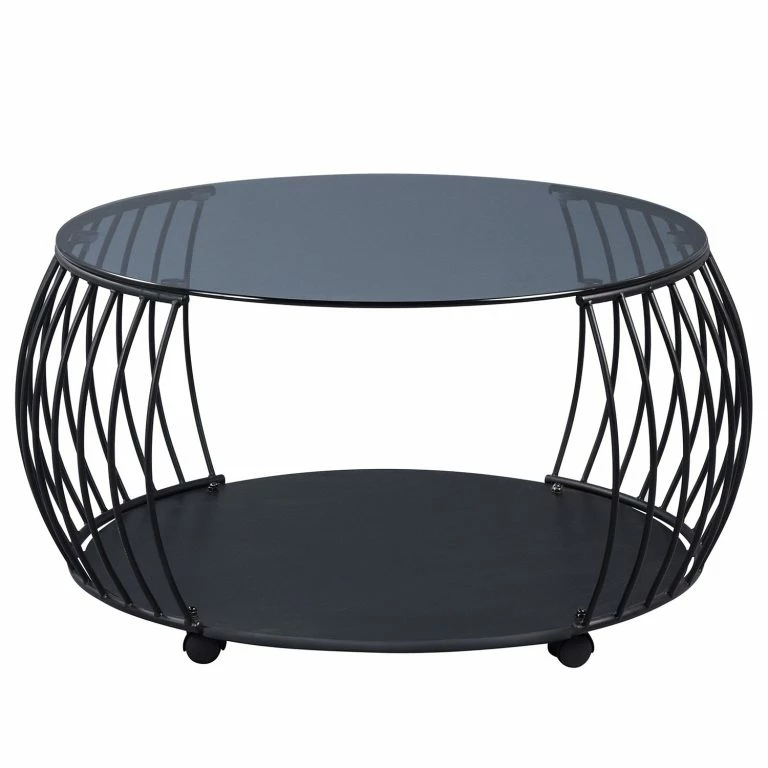 loftscape Loftscape Table basse Bolazec II – Verre / Métal – Noir