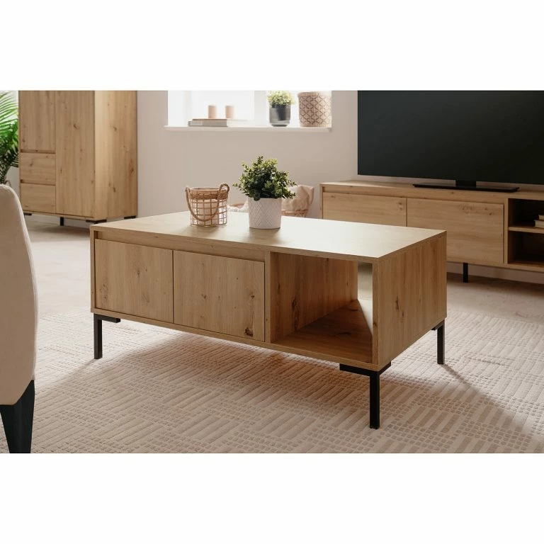 Loftscape Loftscape Table Basse Brochet – Imitation Chêne / Noir