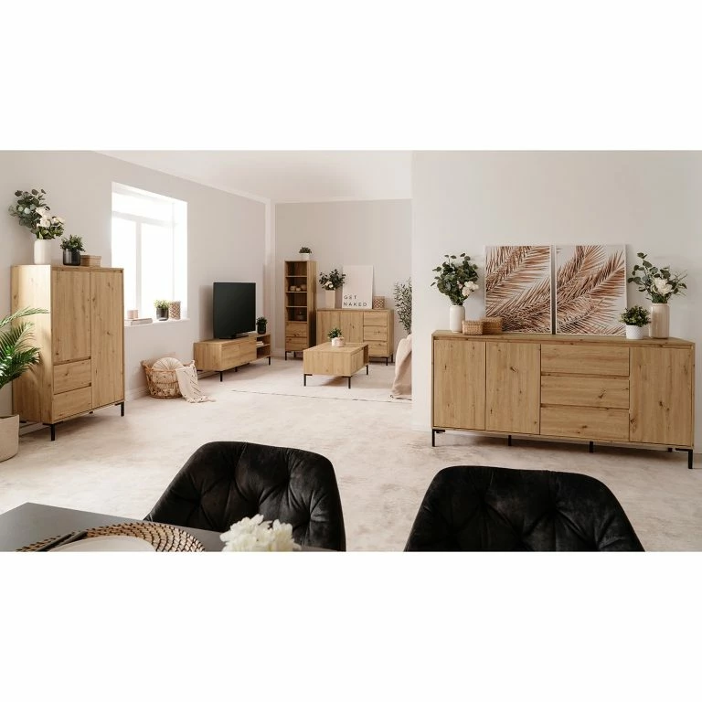 Loftscape Loftscape Table Basse Brochet – Imitation Chêne / Noir