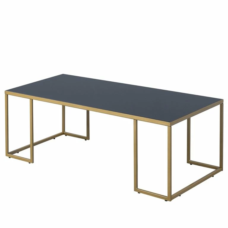 loftscape Loftscape Table basse Broomall II – Verre / Métal – Noir / Doré