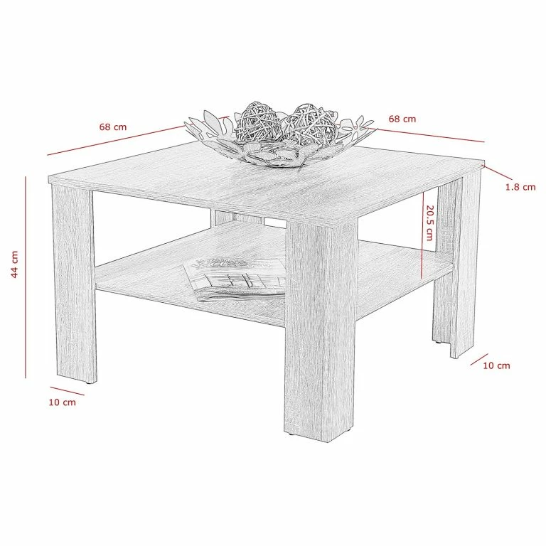 Loftscape Loftscape Table Basse Calu – Imitation Chêne De Sonoma