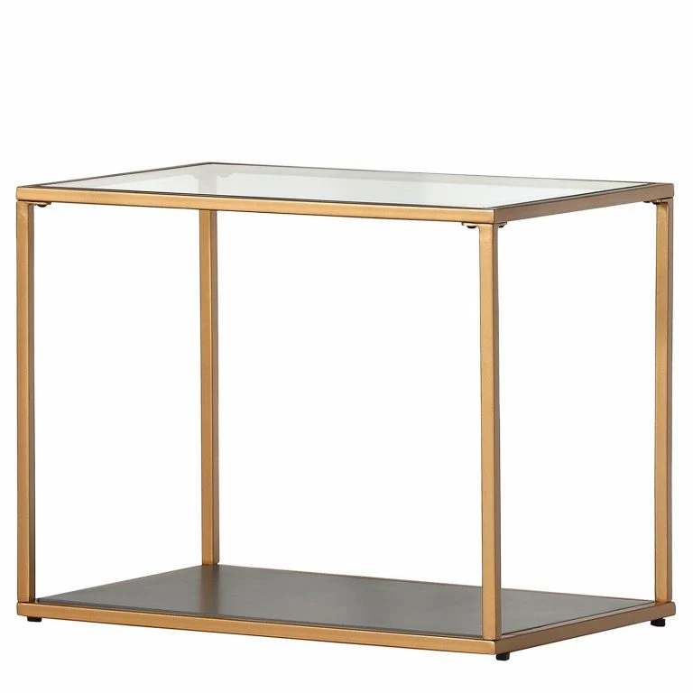 Loftscape Loftscape Table Basse Carrabelle II – Verre / Métal – Gris / Doré