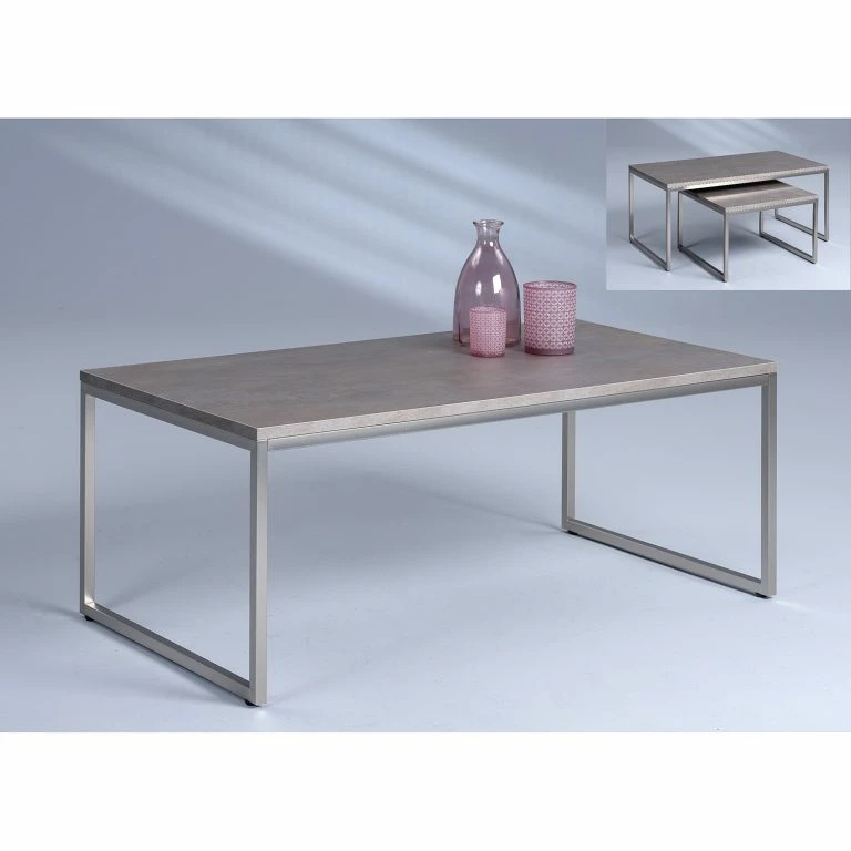 Loftscape Loftscape Table Basse Comber II – Gris / Argenté