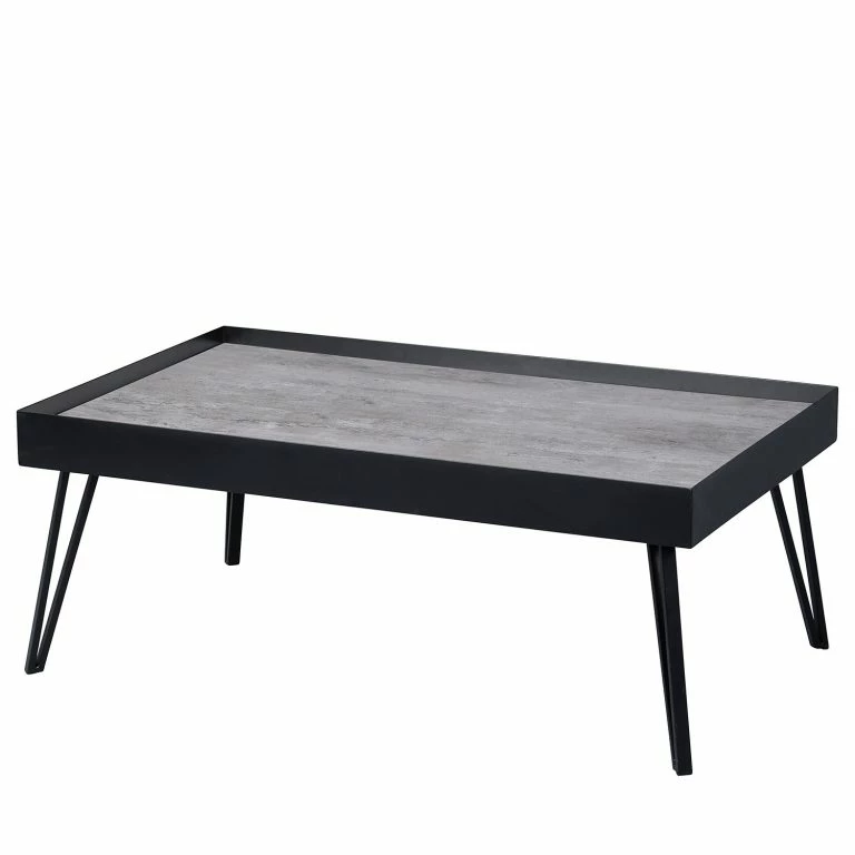 loftscape Loftscape Table basse Corbin III – Verre / Métal – Imitation béton / Noir