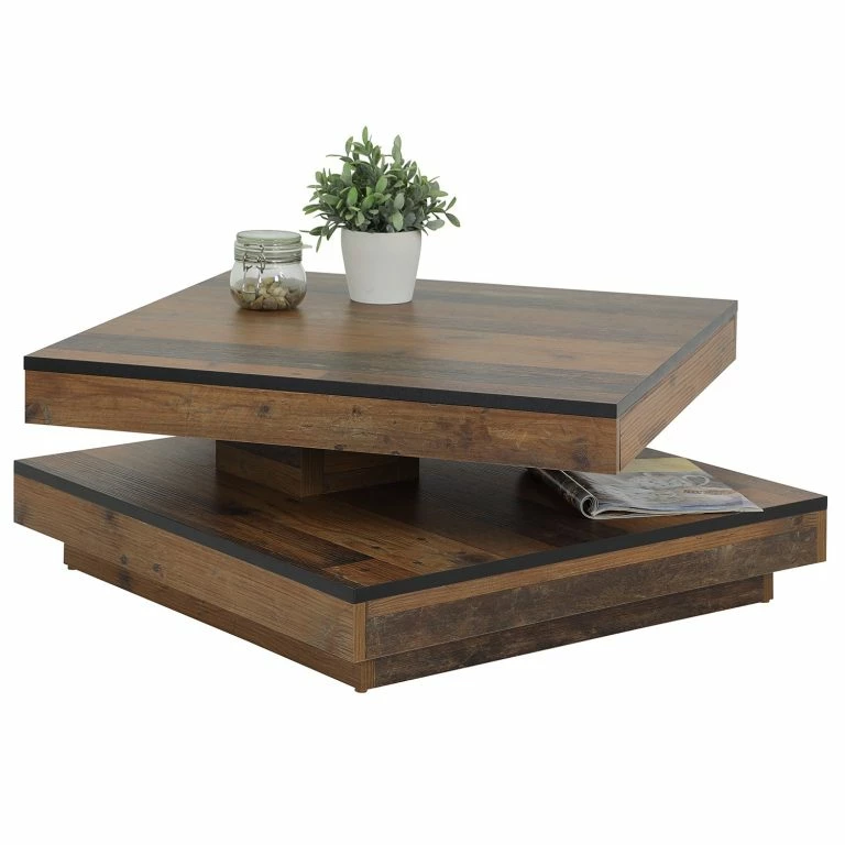 Loftscape Loftscape Table Basse Cutato – Imitation Bois Ancien