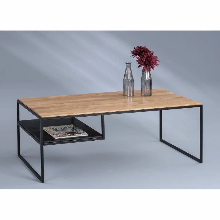 Loftscape Loftscape Table Basse Donelson – Chêne Massif / Métal – Chêne / Noir