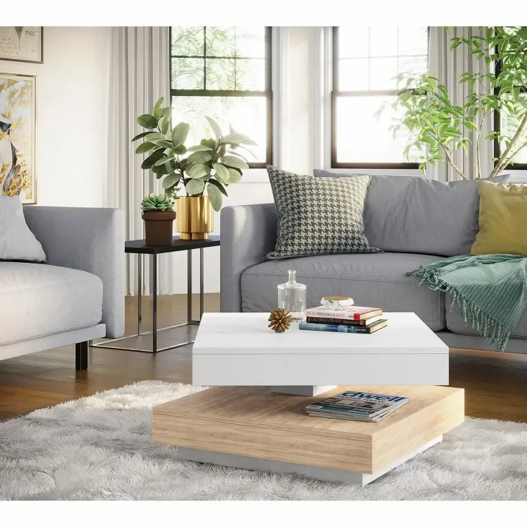 Loftscape Loftscape Table Basse Dyan – Blanc / Imitation Chêne De Sonoma