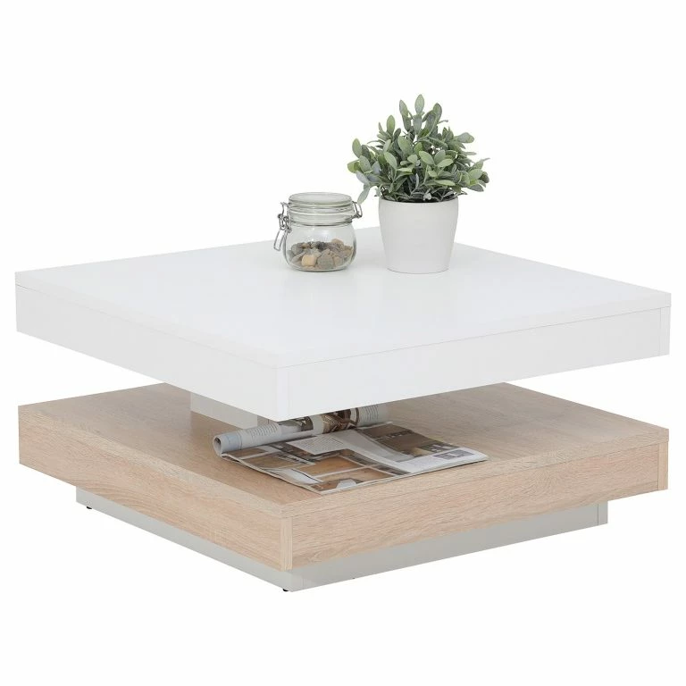 loftscape Loftscape Table basse Dyan – Blanc / Imitation chêne de Sonoma