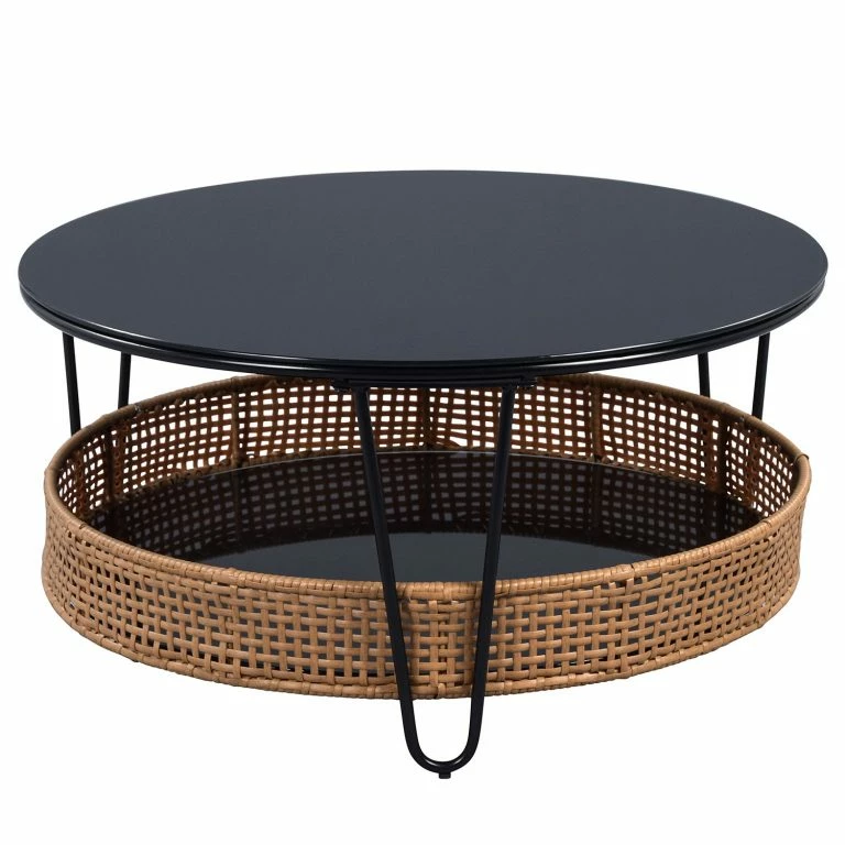 loftscape Loftscape Table basse Ginessa – Verre / Métal – Marron clair