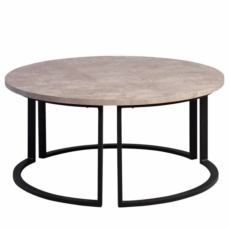loftscape Loftscape Table basse Kuau II – Imitation béton / Noir