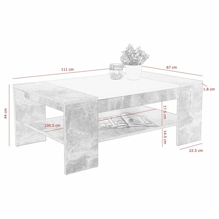 Loftscape Loftscape Table Basse Lievo – Blanc / Imitation Béton
