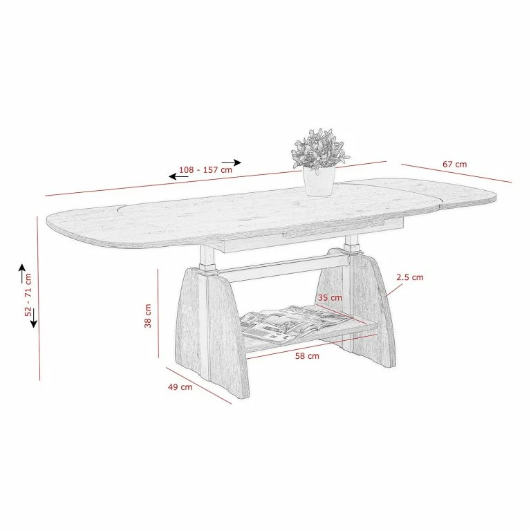 Loftscape Loftscape Table Basse Linco – Extensible – Blanc