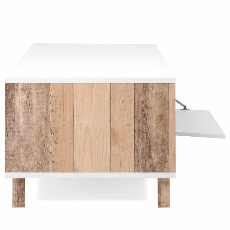 Loftscape Loftscape Table Basse Mayac – Blanc / Imitation Bois Recyclé