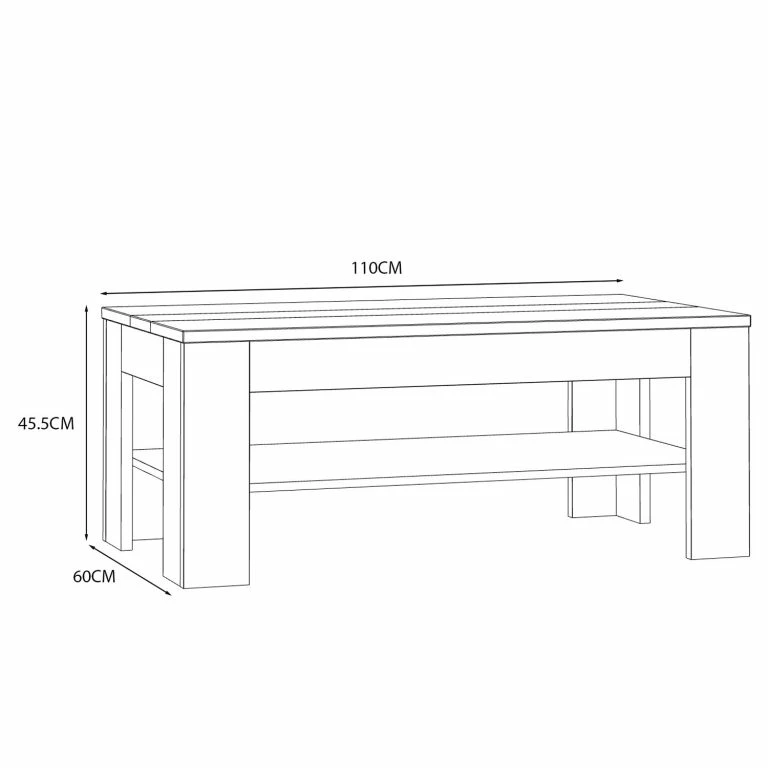 Loftscape Loftscape Table Basse Millquarter – Blanc / Imitation Chêne Clair