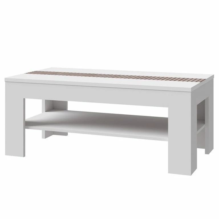 loftscape Loftscape Table basse Millquarter – Blanc / Imitation chêne clair