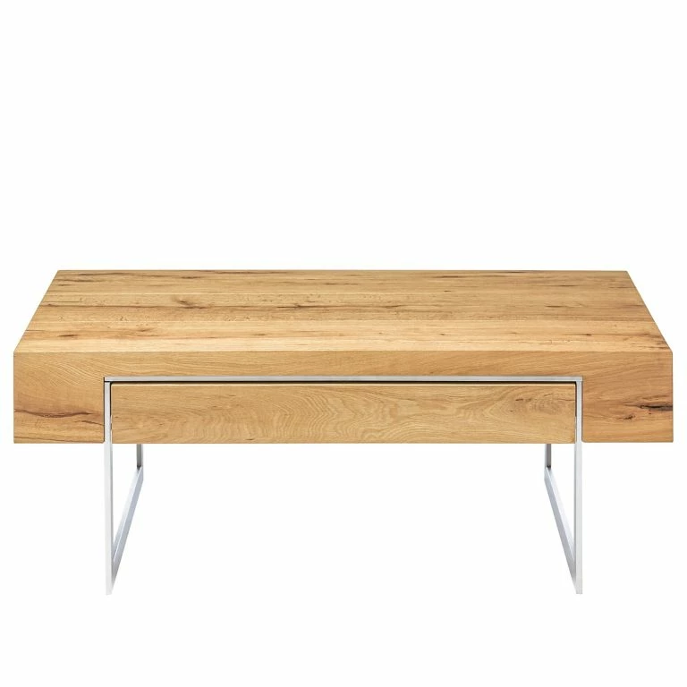 Loftscape Loftscape Table Basse Moab – Placage En Chêne Véritable – Chêne à Nœuds / Argenté