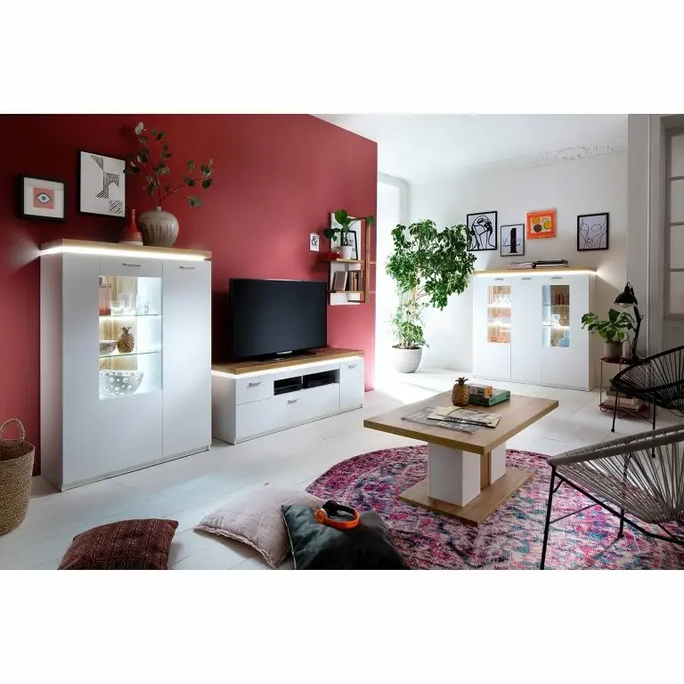 Loftscape Loftscape Table Basse Mundai – Blanc Alpin / Imitation Chêne De Wotan