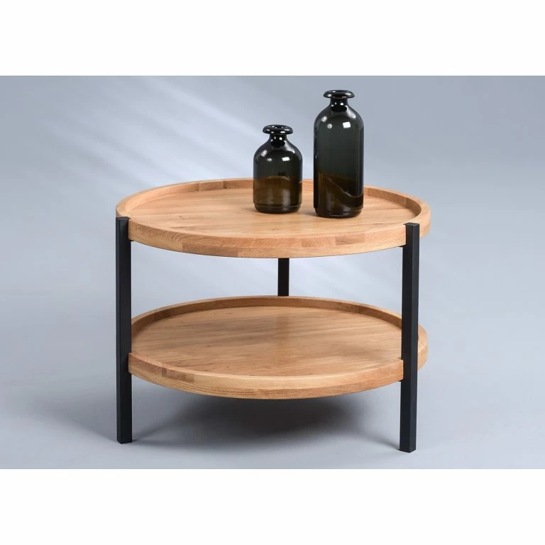 Loftscape Loftscape Table Basse Nottage II – Placage De Bois Véritable / Métal – Chêne Sauvage / Noir