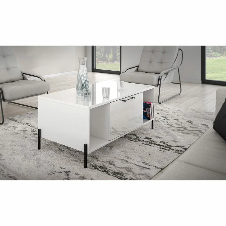 Loftscape Loftscape Table Basse Ozora – Blanc Brillant / Blanc Mat