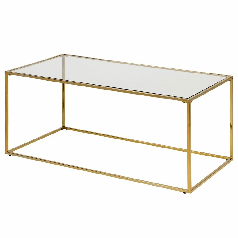 Loftscape Loftscape Table Basse Penly – Verre / Métal – Doré