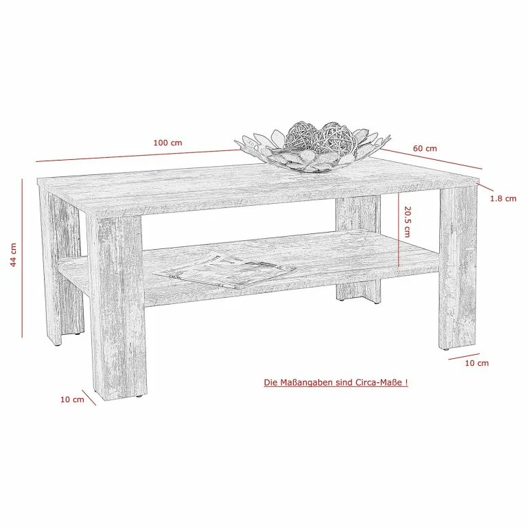 Loftscape Loftscape Table Basse Posto Rosso – Imitation Béton