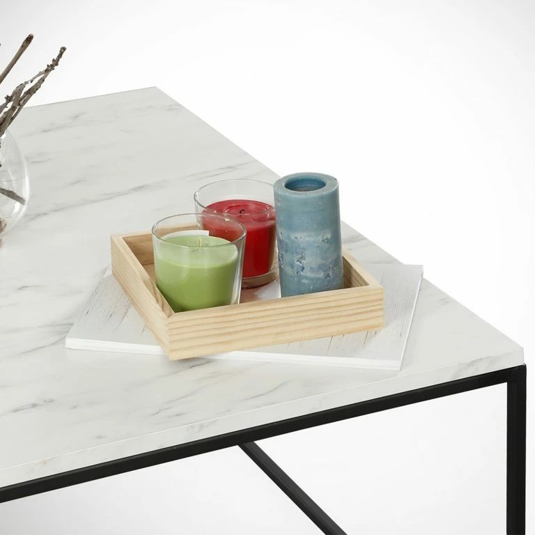 Loftscape Loftscape Table Basse Reedsen – Imitation Marbre Blanc