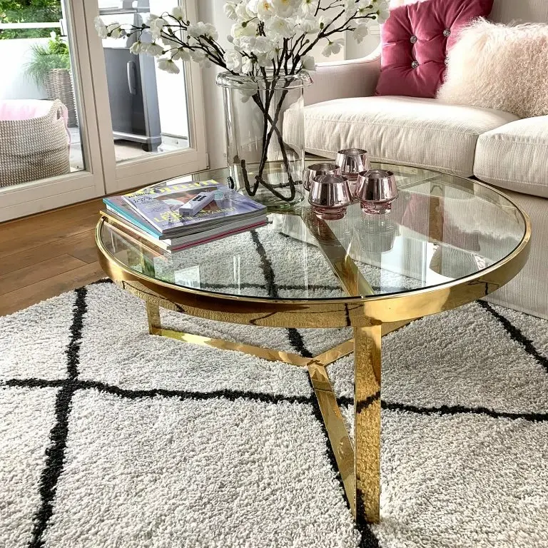 Loftscape Loftscape Table Basse Riquier – Verre / Acier Inoxydable – Doré