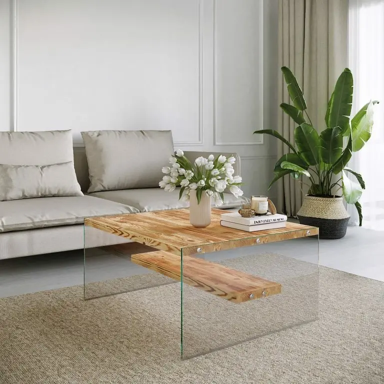 Loftscape Loftscape Table Basse Rodgau – Verre / Pin Massif – Pin