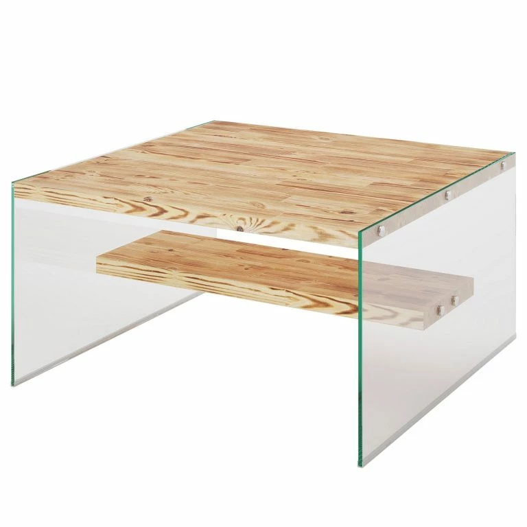 Loftscape Loftscape Table Basse Rodgau – Verre / Pin Massif – Pin