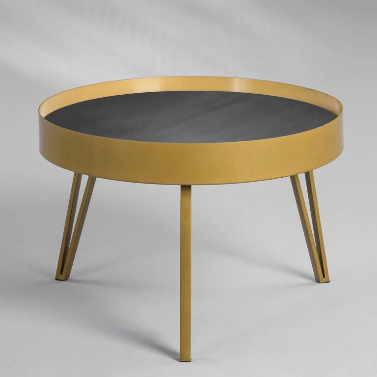 Loftscape Loftscape Table Basse Soccia I – Verre / Métal – Noir / Doré