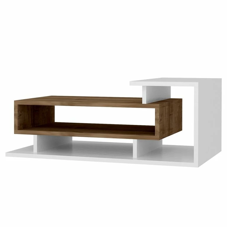 loftscape Loftscape Table basse Sopot – Blanc / Imitation noyer