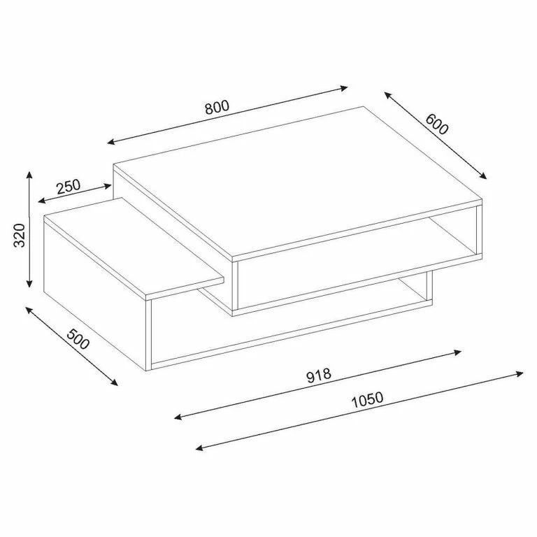 Loftscape Loftscape Table Basse Tarup – Blanc / Imitation Noyer