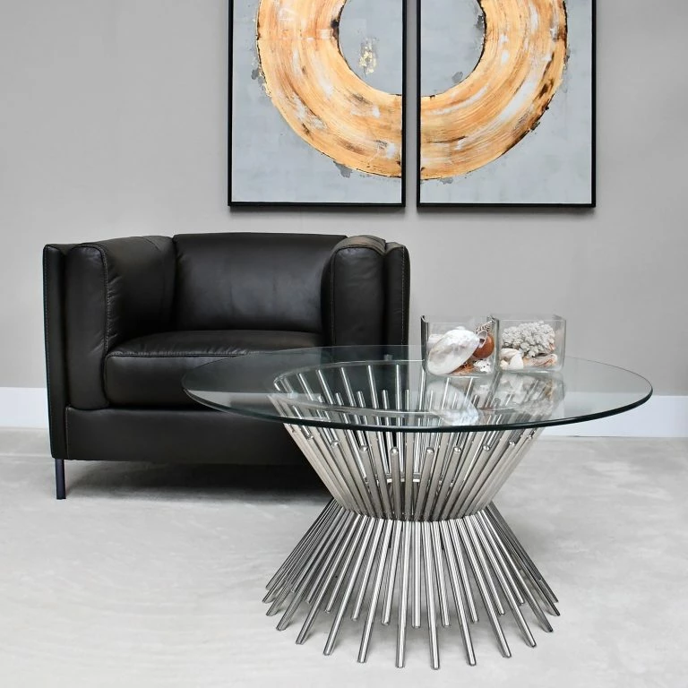 Loftscape Loftscape Table Basse Thionne – Verre / Acier Inoxydable Chromé