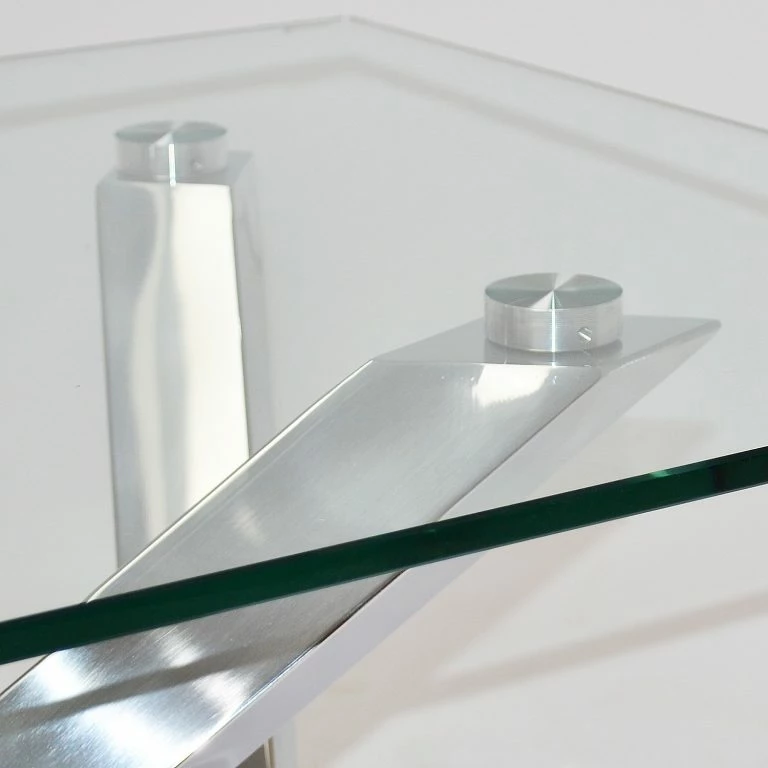 Loftscape Loftscape Table Basse Vareilles I – Verre / Acier Inoxydable Chromé